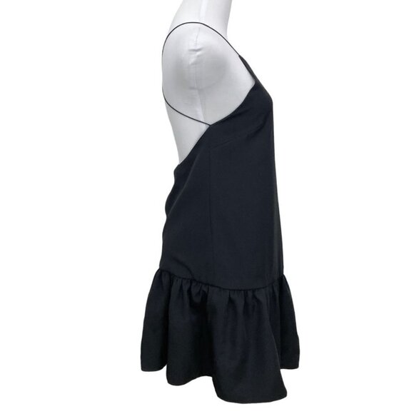 NEVER FULLY DRESSED MAGGIE BLACK CRISS CROSS DROP WAIST MINI RUFFLE DRESS - 2 - Picture 3 of 10